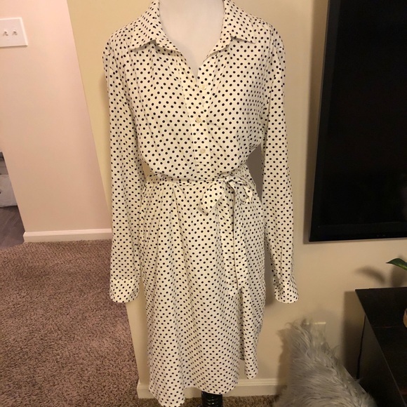 GAP Dresses & Skirts - Fully lined knee length polka dot button down